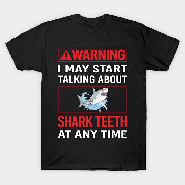 Red Warning Shark Teeth T-Shirt by relativeshrimp